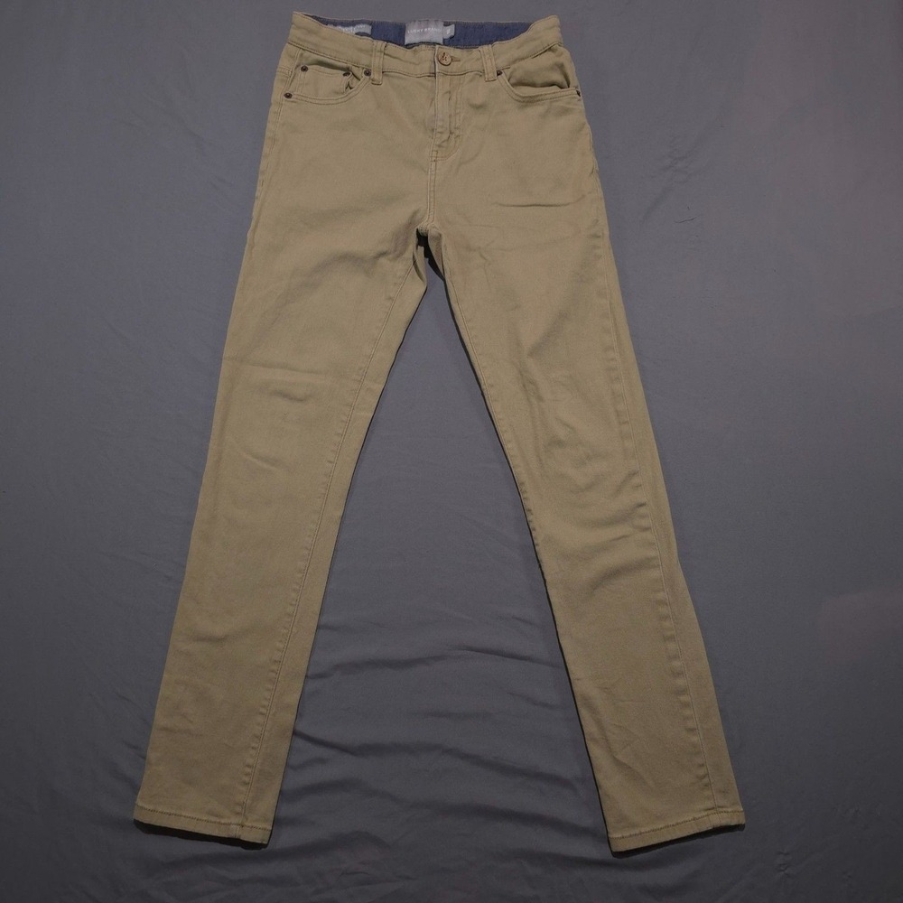 Lucky Brand Authentic Skinny Stretch Pants Boys Size 16 Tan Khaki Chino Jeans